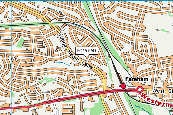 PO15 5AD map - OS VectorMap District (Ordnance Survey)