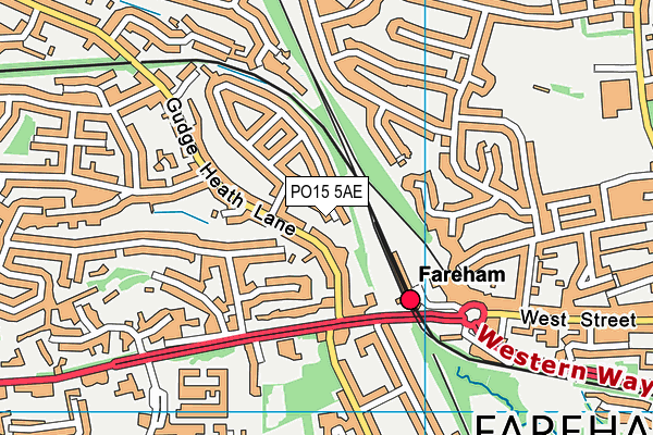 PO15 5AE map - OS VectorMap District (Ordnance Survey)