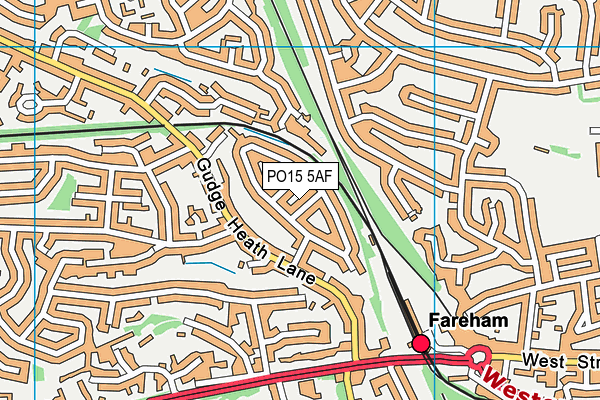 PO15 5AF map - OS VectorMap District (Ordnance Survey)