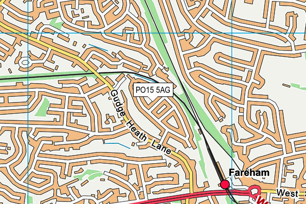 PO15 5AG map - OS VectorMap District (Ordnance Survey)