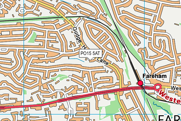 PO15 5AT map - OS VectorMap District (Ordnance Survey)