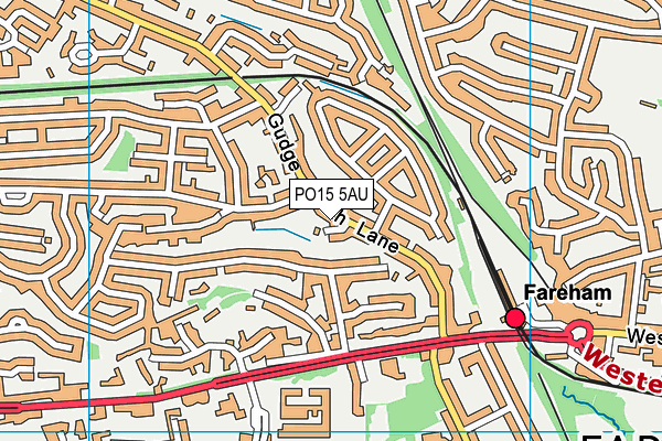 PO15 5AU map - OS VectorMap District (Ordnance Survey)