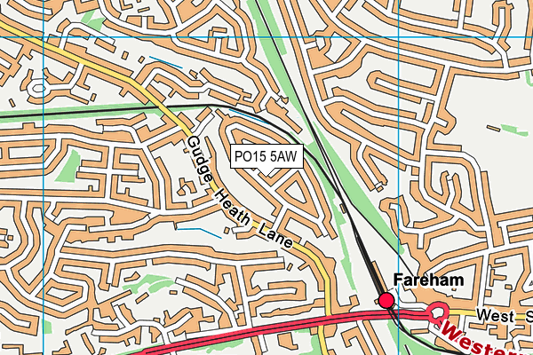 PO15 5AW map - OS VectorMap District (Ordnance Survey)