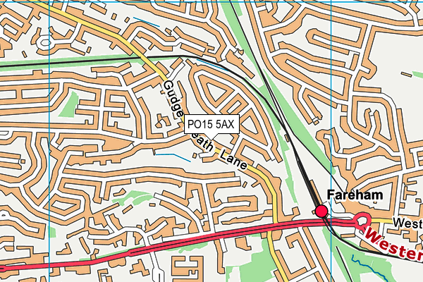 PO15 5AX map - OS VectorMap District (Ordnance Survey)