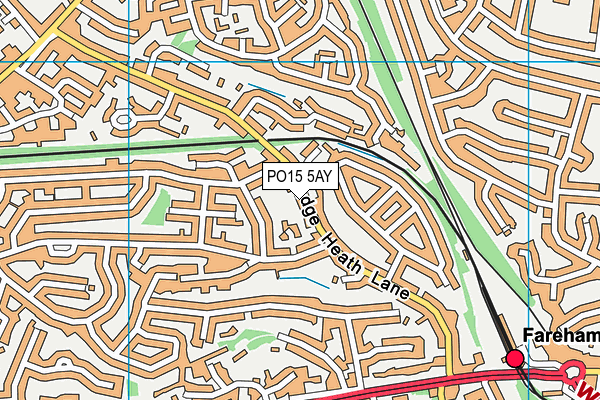 PO15 5AY map - OS VectorMap District (Ordnance Survey)