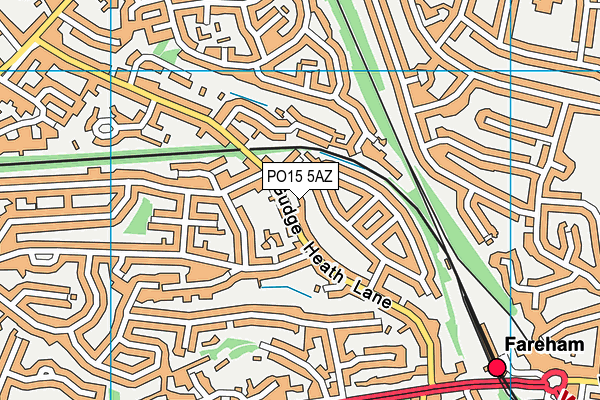 PO15 5AZ map - OS VectorMap District (Ordnance Survey)