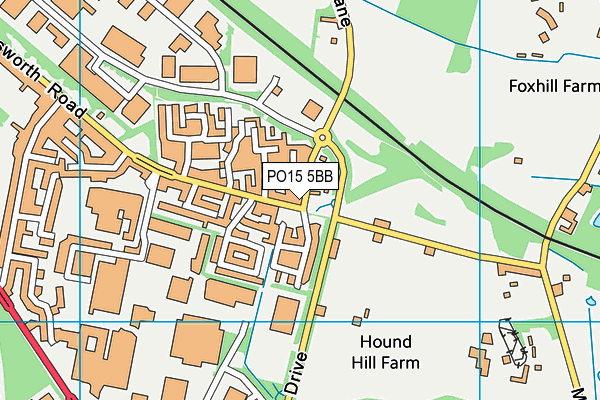 PO15 5BB map - OS VectorMap District (Ordnance Survey)