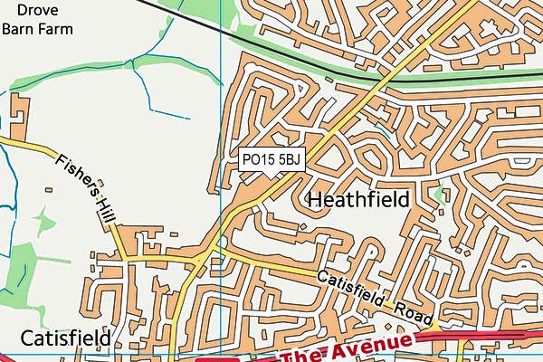 PO15 5BJ map - OS VectorMap District (Ordnance Survey)