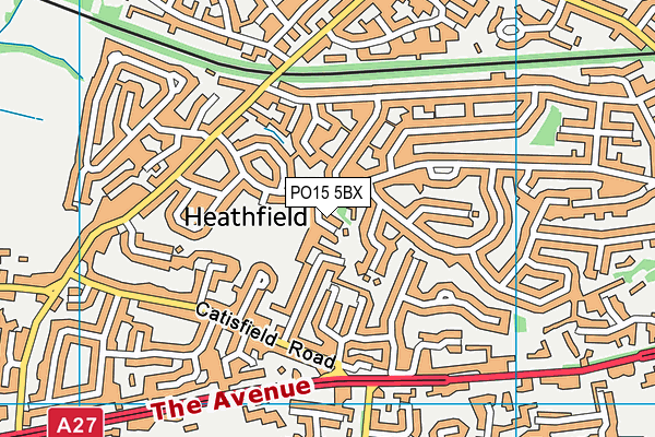 PO15 5BX map - OS VectorMap District (Ordnance Survey)