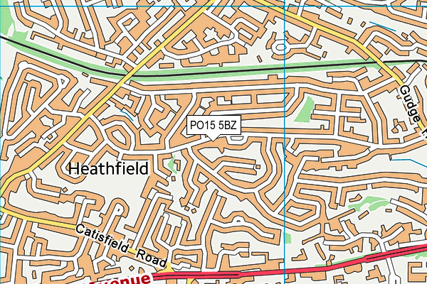 PO15 5BZ map - OS VectorMap District (Ordnance Survey)