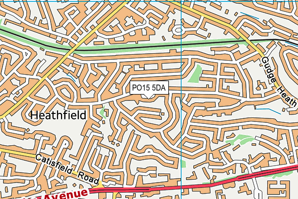 PO15 5DA map - OS VectorMap District (Ordnance Survey)