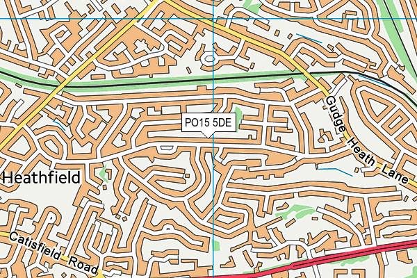 PO15 5DE map - OS VectorMap District (Ordnance Survey)