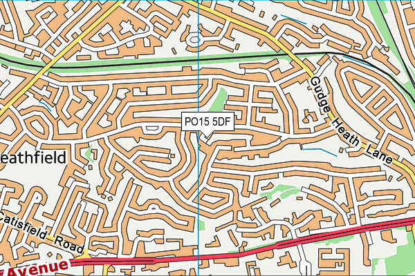 PO15 5DF map - OS VectorMap District (Ordnance Survey)