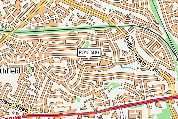 PO15 5DG map - OS VectorMap District (Ordnance Survey)