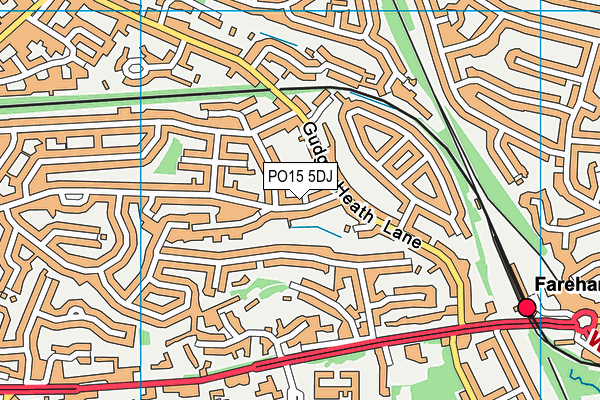 PO15 5DJ map - OS VectorMap District (Ordnance Survey)