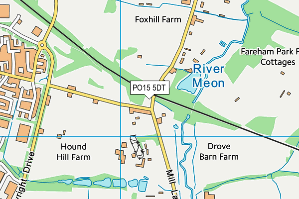 PO15 5DT map - OS VectorMap District (Ordnance Survey)