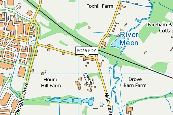 PO15 5DY map - OS VectorMap District (Ordnance Survey)