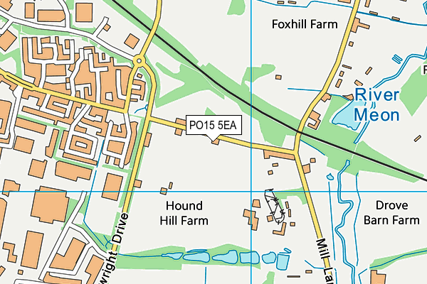 PO15 5EA map - OS VectorMap District (Ordnance Survey)