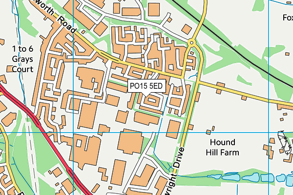 PO15 5ED map - OS VectorMap District (Ordnance Survey)