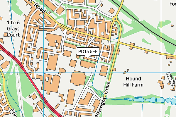 PO15 5EF map - OS VectorMap District (Ordnance Survey)