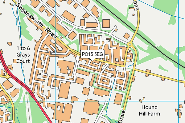 PO15 5EG map - OS VectorMap District (Ordnance Survey)