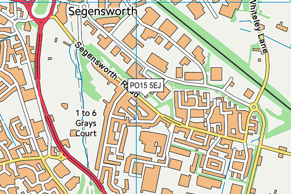 PO15 5EJ map - OS VectorMap District (Ordnance Survey)