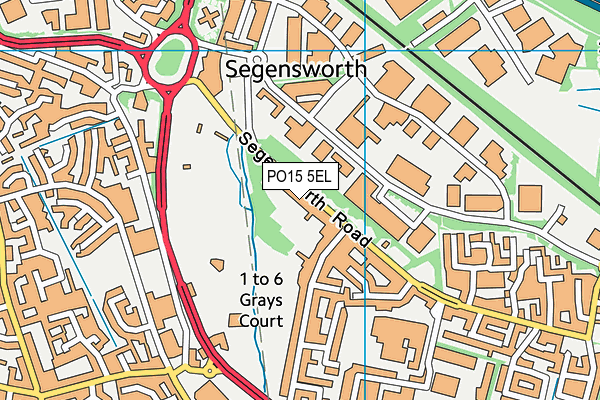 PO15 5EL map - OS VectorMap District (Ordnance Survey)