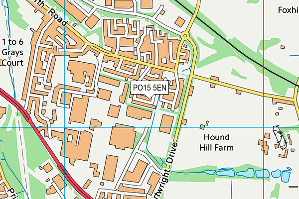 PO15 5EN map - OS VectorMap District (Ordnance Survey)