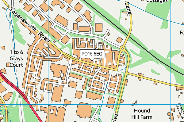 PO15 5EQ map - OS VectorMap District (Ordnance Survey)