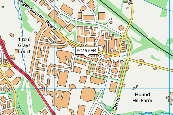 PO15 5ER map - OS VectorMap District (Ordnance Survey)
