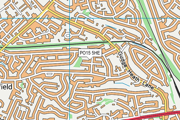 PO15 5HE map - OS VectorMap District (Ordnance Survey)