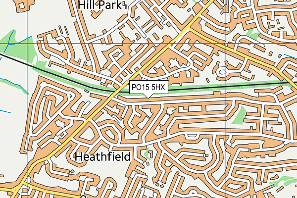 PO15 5HX map - OS VectorMap District (Ordnance Survey)