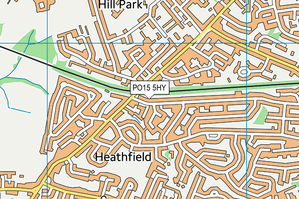 PO15 5HY map - OS VectorMap District (Ordnance Survey)
