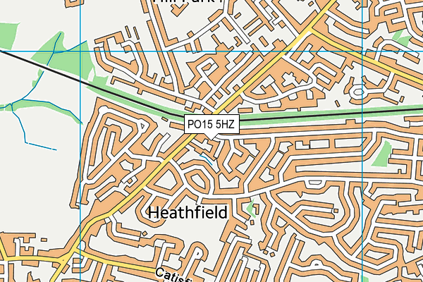 PO15 5HZ map - OS VectorMap District (Ordnance Survey)