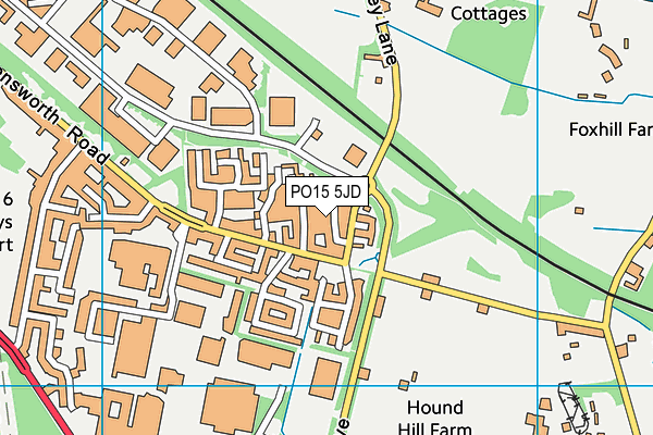 PO15 5JD map - OS VectorMap District (Ordnance Survey)