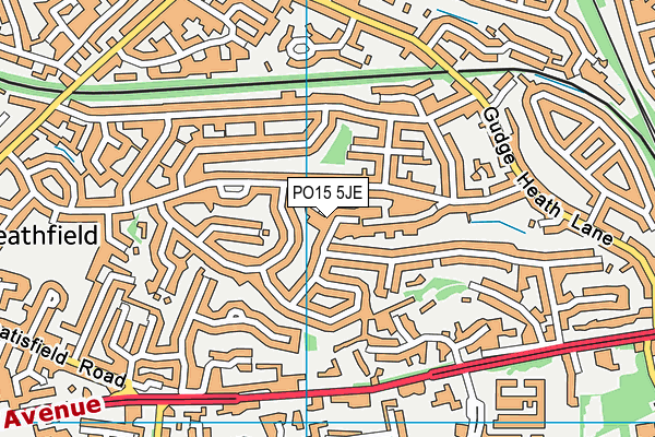 PO15 5JE map - OS VectorMap District (Ordnance Survey)