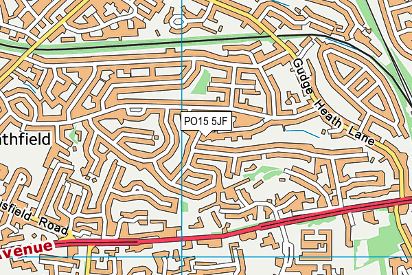 PO15 5JF map - OS VectorMap District (Ordnance Survey)