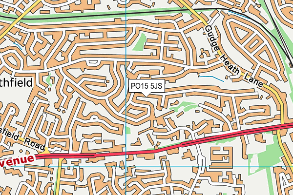 PO15 5JS map - OS VectorMap District (Ordnance Survey)