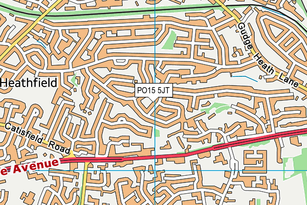 PO15 5JT map - OS VectorMap District (Ordnance Survey)