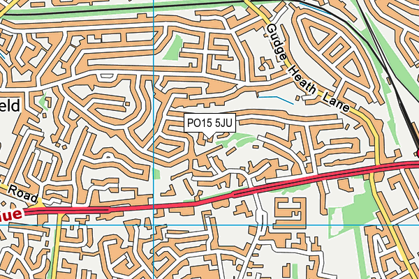 PO15 5JU map - OS VectorMap District (Ordnance Survey)