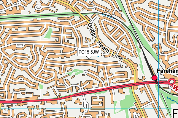 PO15 5JW map - OS VectorMap District (Ordnance Survey)