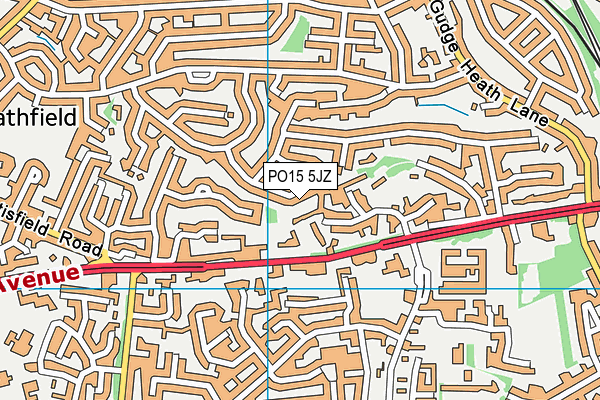 PO15 5JZ map - OS VectorMap District (Ordnance Survey)
