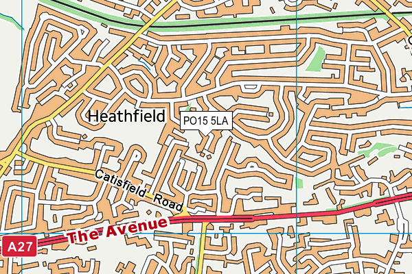 PO15 5LA map - OS VectorMap District (Ordnance Survey)