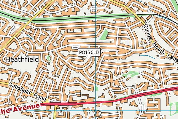 PO15 5LD map - OS VectorMap District (Ordnance Survey)