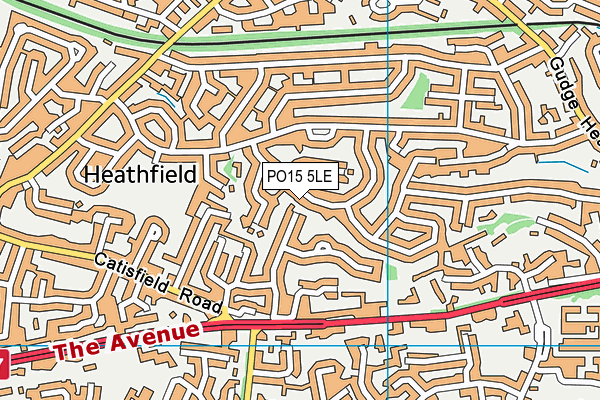 PO15 5LE map - OS VectorMap District (Ordnance Survey)