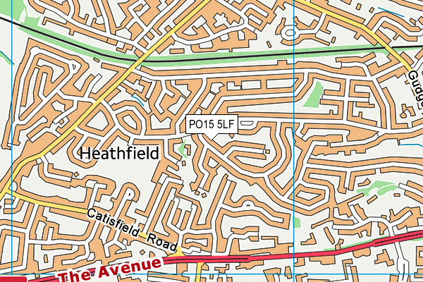 PO15 5LF map - OS VectorMap District (Ordnance Survey)