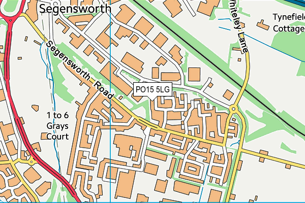 PO15 5LG map - OS VectorMap District (Ordnance Survey)