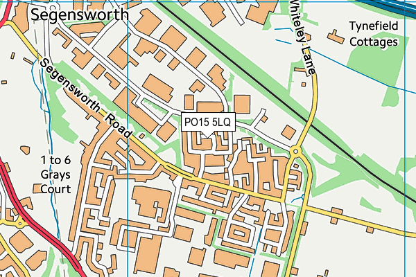 PO15 5LQ map - OS VectorMap District (Ordnance Survey)