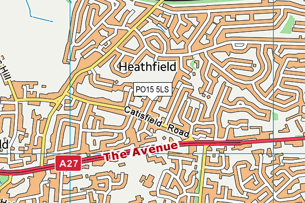 PO15 5LS map - OS VectorMap District (Ordnance Survey)