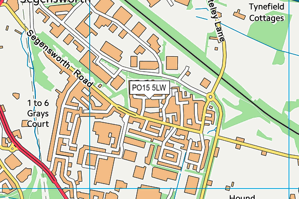 PO15 5LW map - OS VectorMap District (Ordnance Survey)